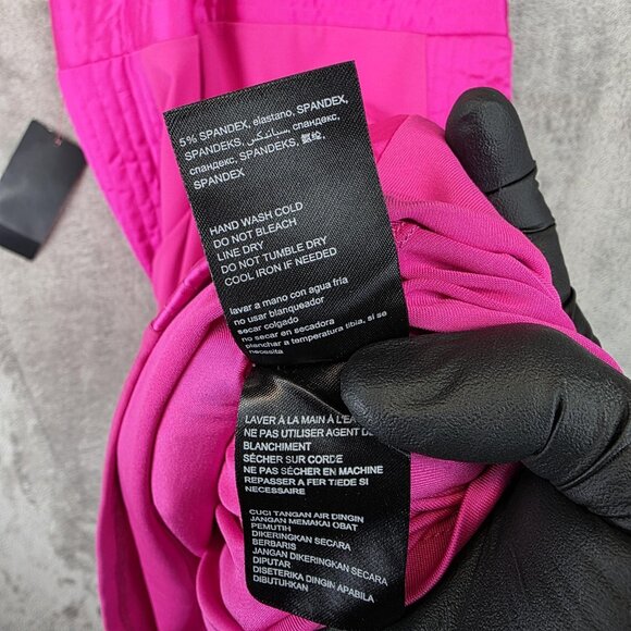 Bebe Dress Womens Size XL Pink Halter Open Back Pencil Rose Violet NWT Midi - Picture 10 of 14